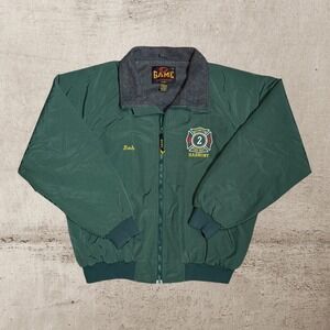 Vintage New Jersey Fire Department Bomber Jacket Men's XL Green Full Zip Lined